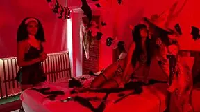 i saw this halloween lesbian quartet get so wet n squirting ughh!!