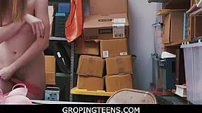 Young Dolly Leigh meets officer who gropes her tiny tits at work