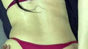 Sexy Mexican In Thong Masturbates Squirts On Bed