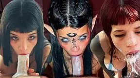 Watch Me Gulp Down Cum Milk In Sloppy Deepthroat Face Fuck Compilation!