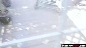 blonde milf stepmom spreads legs for young stepsons cock ending in creampie finish