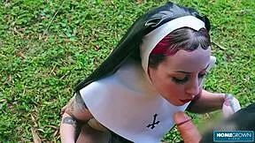 sister lady lazarus rides cock outdoor wet pussy tease 😈🌳