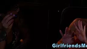 petite inked ebony lesbian teen grinds face hard!!