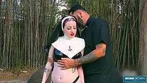 sister lady lazarus rides cock outdoor wet pussy tease 😈🌳