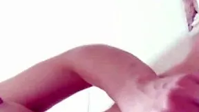 Brunette teen fingers wet pussy closeup in steamy shower solo play