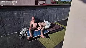 Skinny Stacy gets public ass fucked rough and creampied