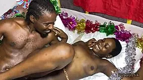 Sneaky neighbour sneaks in and creampies petite ebony teen pussy this christmas