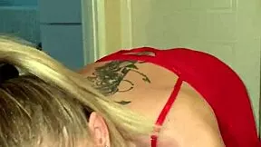 Step son waits as i drop to knees and deepthroat his throbbing big dick