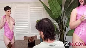 Stepbro inherits hot big tits Jade Valentine and Lucy Lotus for nasty threesome fun