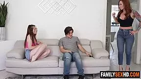 Step-moms sex lesson for step-son and step-daughter