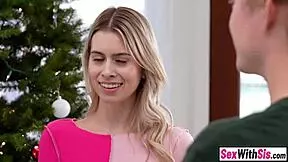 OMG, stepbro can't resist teen stepsis and her latina bestie's small tits big ass on christmas threesome!