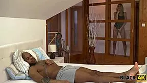 black stud pounds blonde teen in hotel room making interracial sex unforgettable