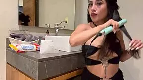 behind the scenes cancun shower with petite mexican sarah rose