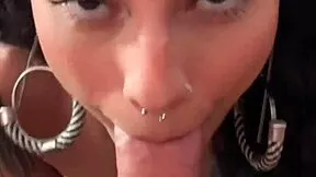 flexible curly brunette gostosa deepthroats then rides for cum on ass!