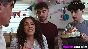 Stepmom's ass stretched wide by three stepsons' taboo pounding