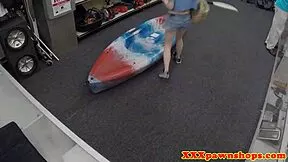 pawner teen sneaks to back office for cock ride