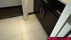 audrey hempburne catches stepbro jerking off and deepthroats his cock