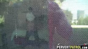 that trashy tattoo slut got fucked like a whore outdoors... spying on her was hot af