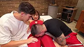My private yoga class with devil khloee turned into rough threesome banging pussy riding cowgirl doggystyle cum
