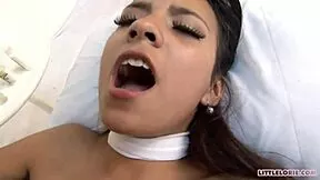 Little Brunette Lorie Bent Over Doggystyle For Black Cum In Mouth