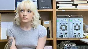 Fuck yeah this horny guard pounds petite blonde teen at office hidden cam pierced nipples tattoo!