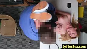 lp officer catches sneaky teen shoplifter... now she's bent over in backroom for hardcore doggystyle! 😈