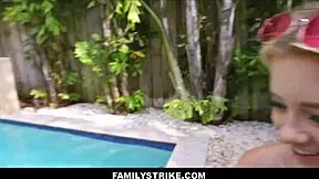 cute tiny 18yo blonde riley star sucks big cock orgasms poolside taboo outdoor sex with uncle petite small tits