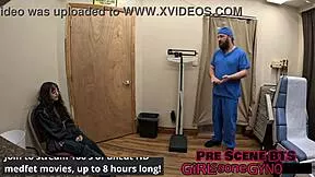 oh fuck alice roses spreads shaved pussy wide for her first humiliating gyno exam fingering