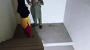 Ever wonder how my horny sister-in-law moans on the stairs with her tight shaved pussy?