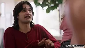 he bets and wins chance to lick feet deepthroat and fuck hot girlfriend's shaved pussy