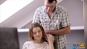 wise old gentleman tempts young beauty into intimacy