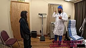 oh fuck alice roses spreads shaved pussy wide for her first humiliating gyno exam fingering