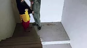 Ever wonder how my horny sister-in-law moans on the stairs with her tight shaved pussy?