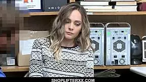 WATCH CUTE BLONDE SHOPLIFTER AFTEN OPAL TIED AND POUNDED HARD!