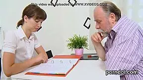 Cute college coed falls for senior instructor's seduction and gets drilled hard in reality session