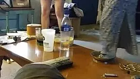 her cute little body shines as she lotions up those sexy curves right in front of me