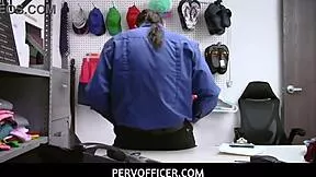 dude, that security guard just couldn't resist punishing her in the garage