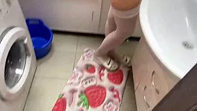 he jerks off watching stepmom's big tits in the shower but then...