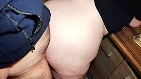 Ever seen a fat secretary's huge ass take that tiny dick up close?