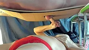 Mommy milf's pulsating orgasm swallows huge cock jizz mouthful closeup