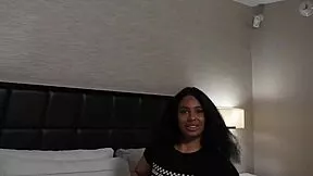 Young black babe's big tits bounce on street photog's monster cock for facial cumshots?