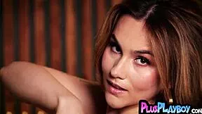 beautiful teen model poses stripping clothes showing off her cute small tits and amazing body for playboy