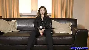 classy british teen in stockings bends for old man's deep doggystyle thrusts close up