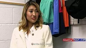 burglar asian slut in garage wants it over quick so she arches back for rough ripped clothes pounding