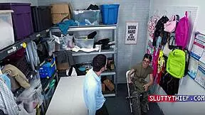 big ass military thief in thong gets punished singing cop's rough tune