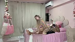 Petite latina pornstar bends over for monster cock doggystyle assfucking at the party