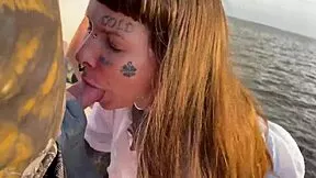 i suck cock on beach swallowing cum facial part 1