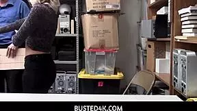 creepy guard gropes tiny titted thief allie nicole then fucks her hard