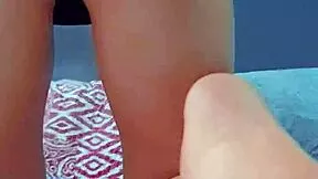 Brunette teen stuffs coconut oil deep in her oiled ass for massage