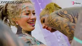 damn this inked goth teen's atm gaping threesome with pornstars is wild